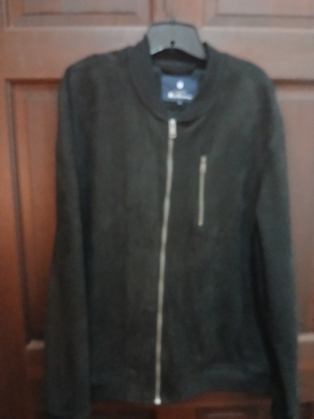 Ben Sherman Black Bomber Jacket with Zip Chest Pocket Faux Suede  XL
